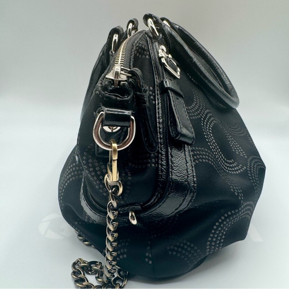 Coach Black Madison Satchel with Unbranded Chain Detail | Good Used Condition - Picture 7 of 14